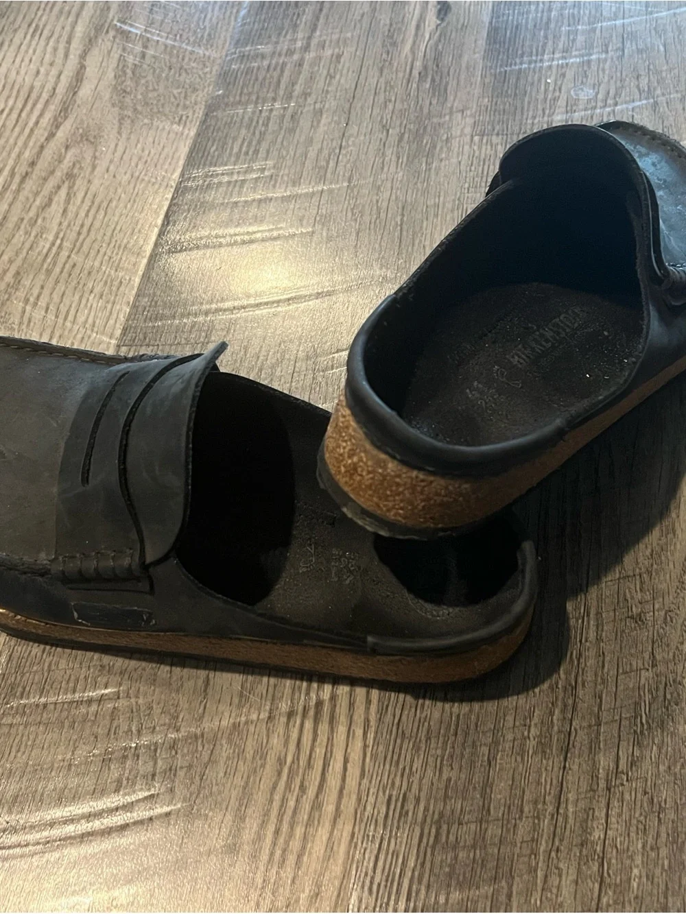 Men's Black Slip-On Cork-Trim Loafer Mule